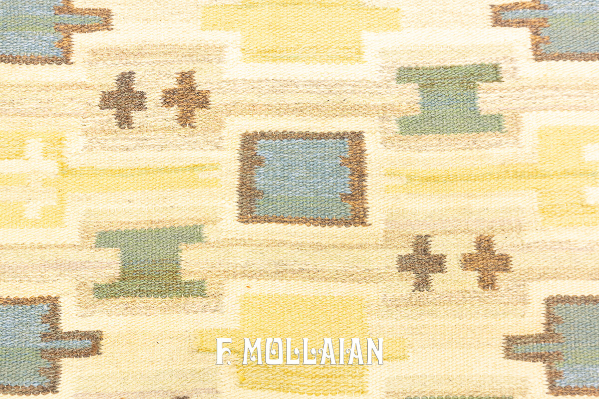 Rollakan Swedish Flat-weave Rug Color Beige n°:485611